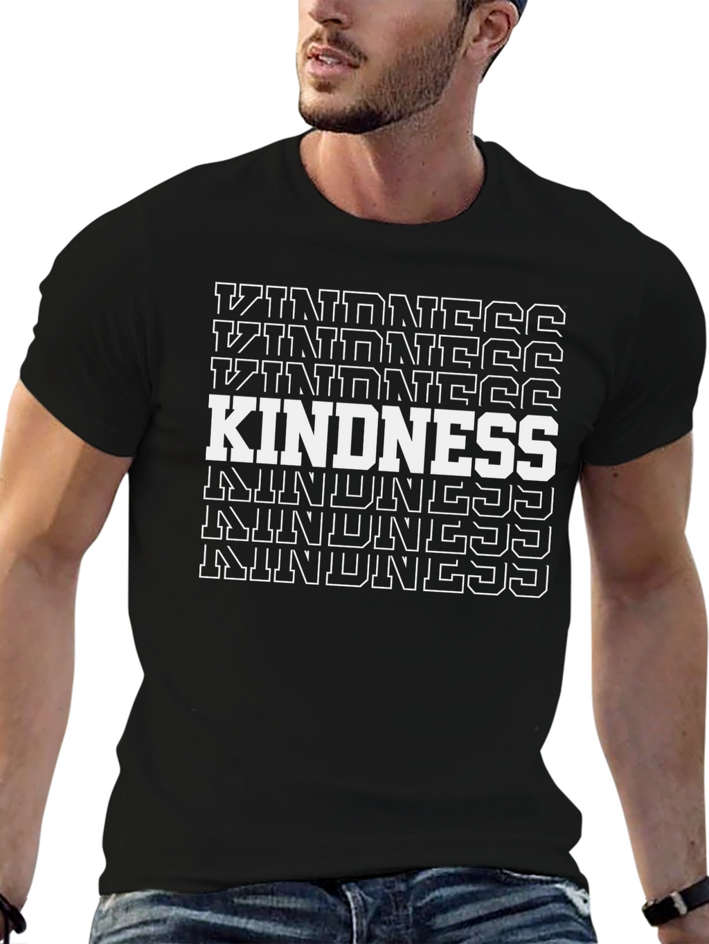 Kindness Graphic Print Black T-Shirt