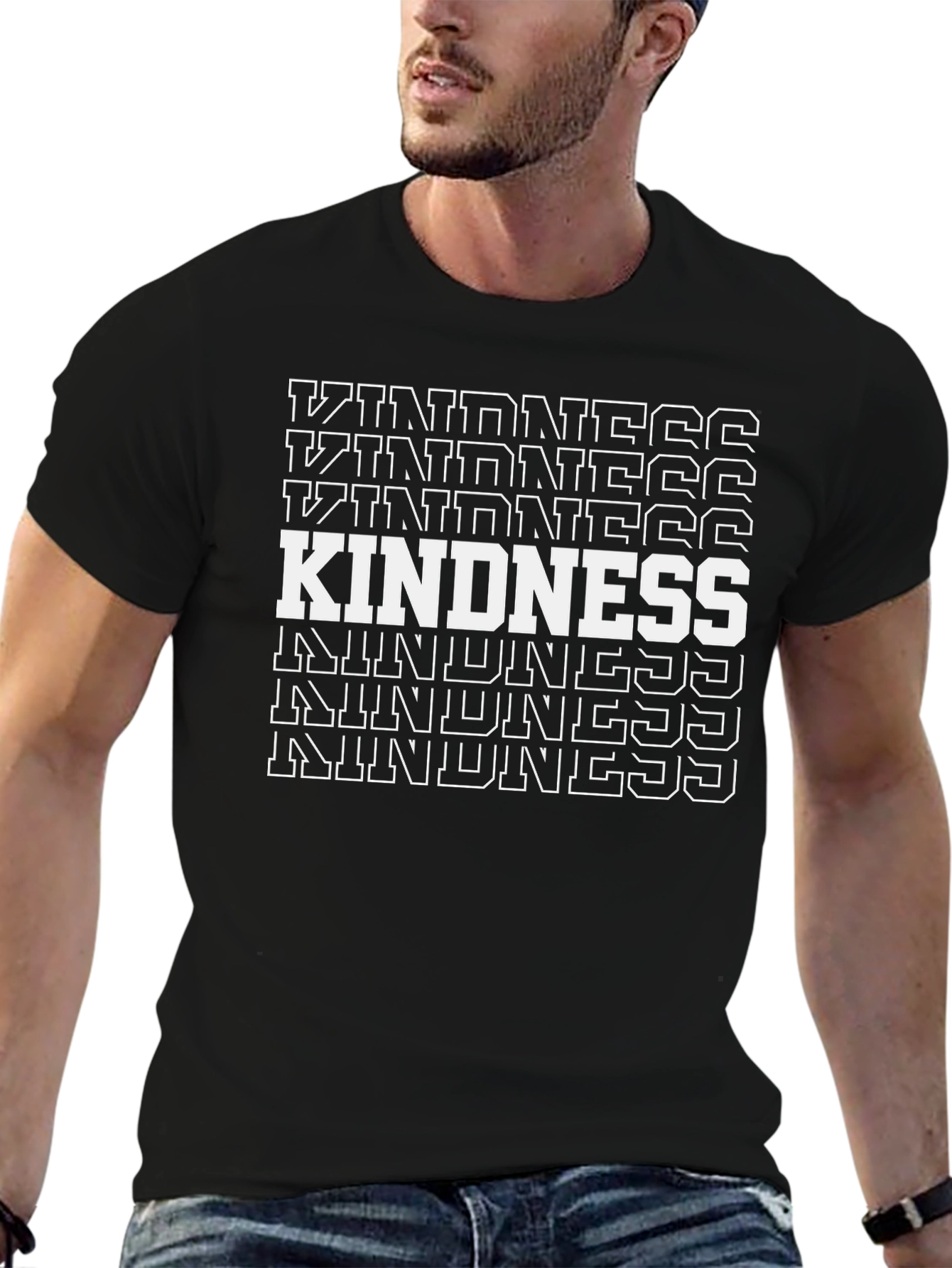 Kindness Graphic Print Black T-Shirt