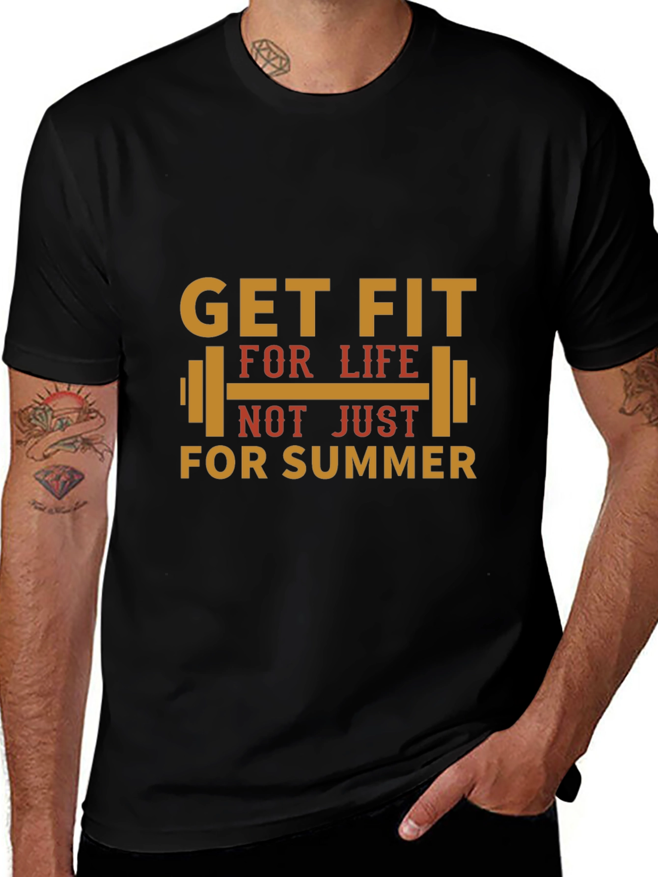 Get Fit for Life T-Shirt - Black Graphic Tee
