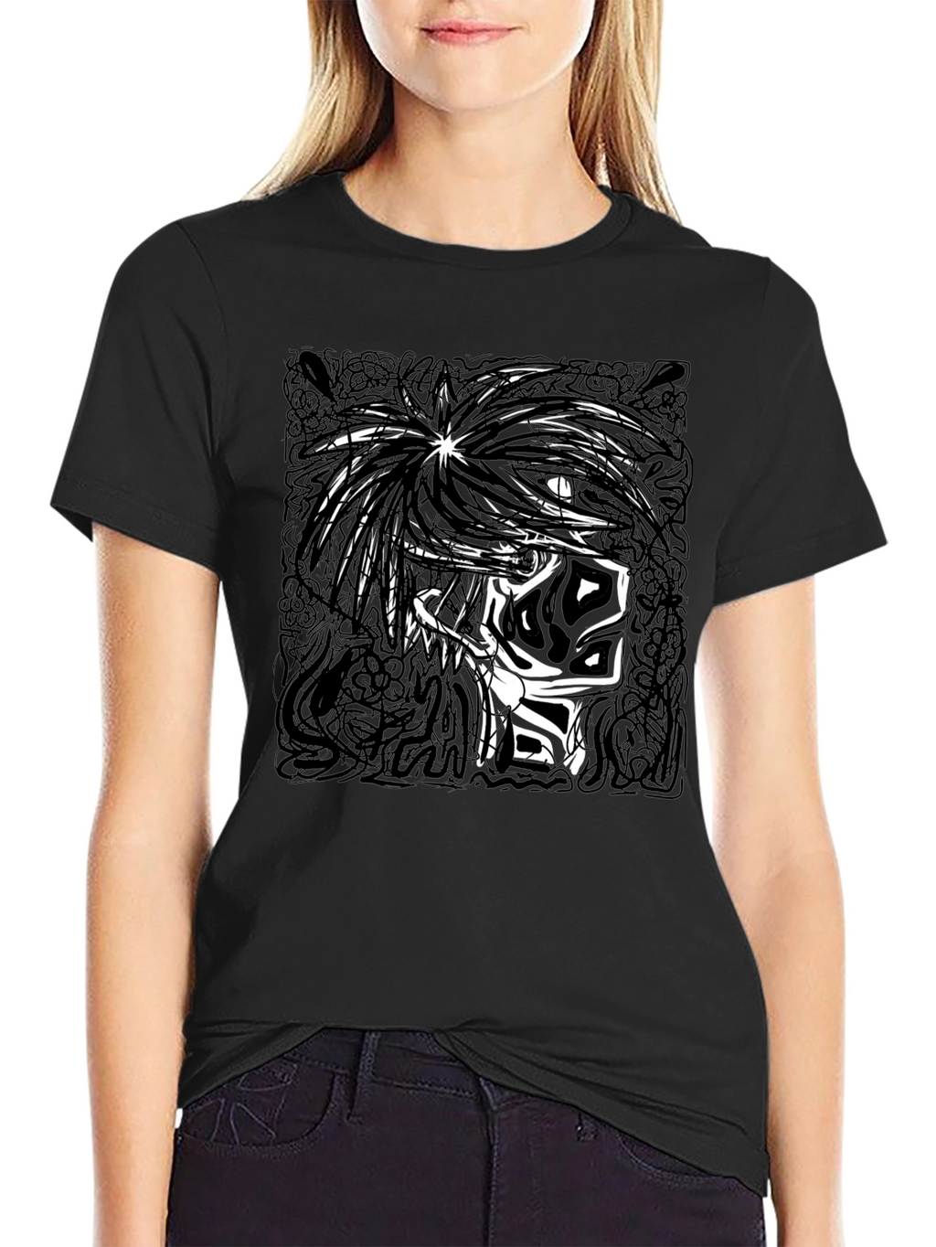 Graphic Print Black T-Shirt
