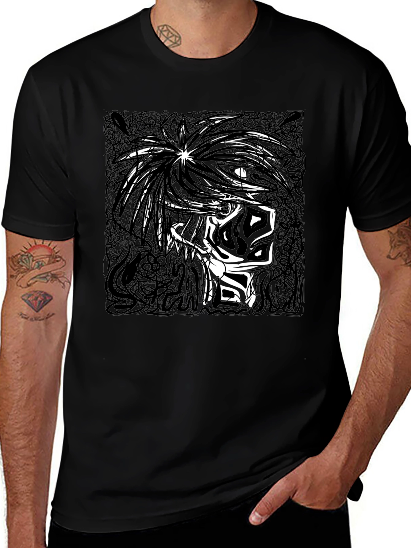 Graphic Print Black T-Shirt