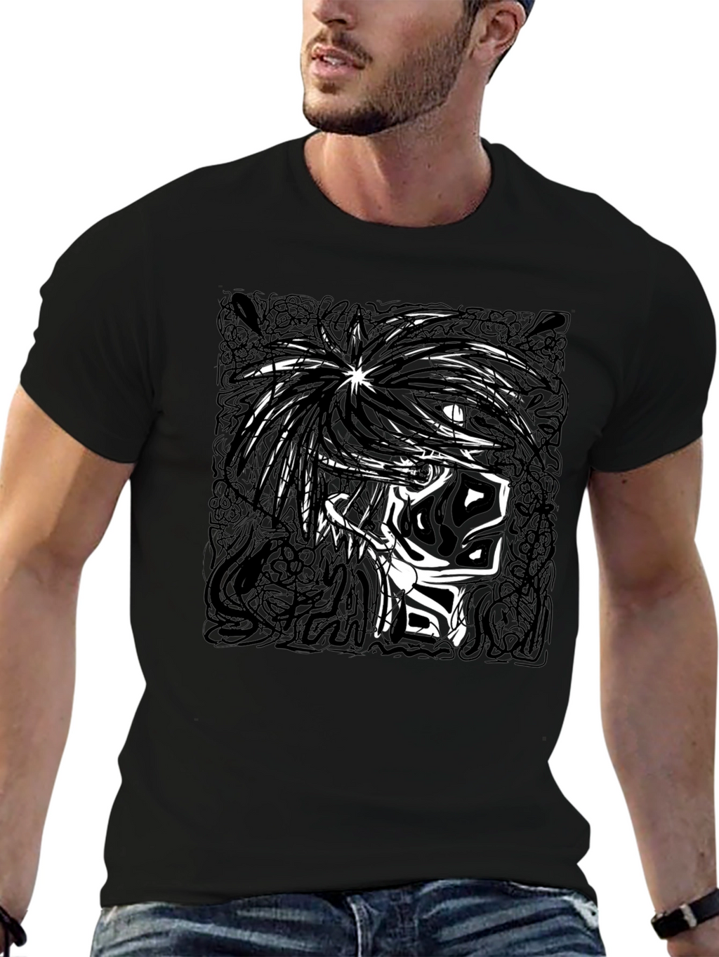 Graphic Print Black T-Shirt