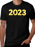 New Year 2023 Black Graphic T-Shirt