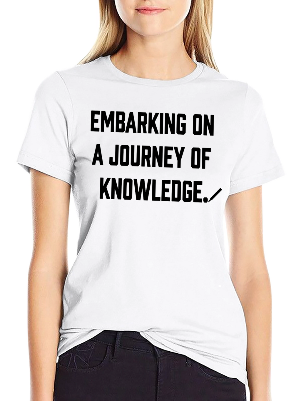 Embarking on a Knowledge Journey Black T-Shirt