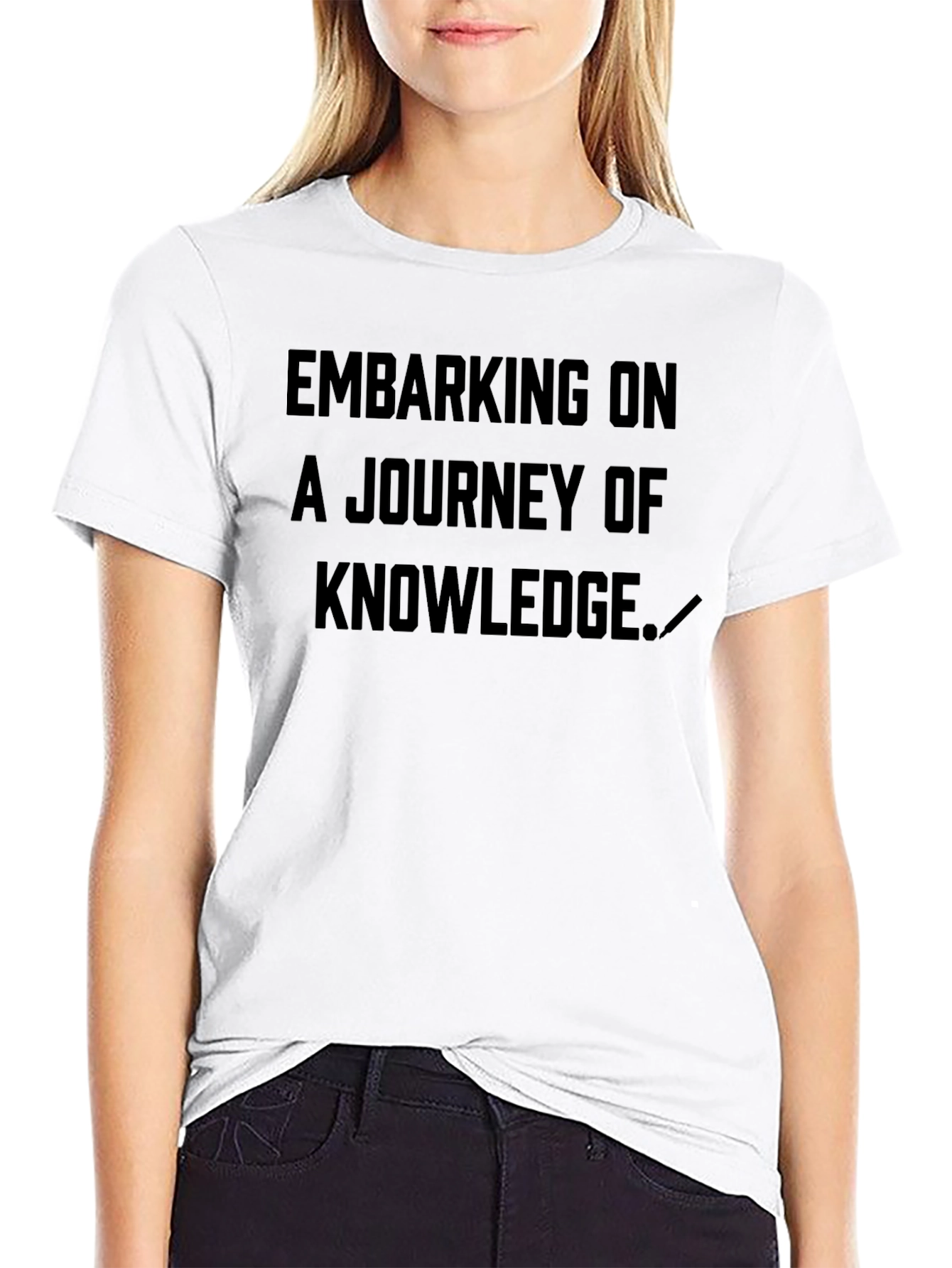 Embarking on a Knowledge Journey Black T-Shirt