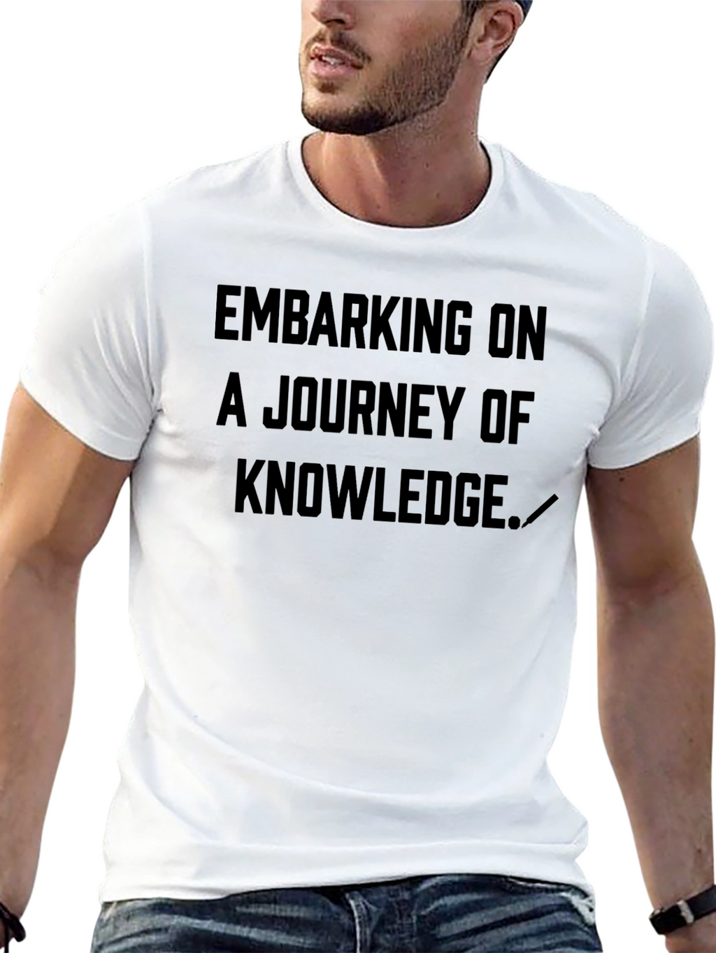 Embarking on a Knowledge Journey Black T-Shirt