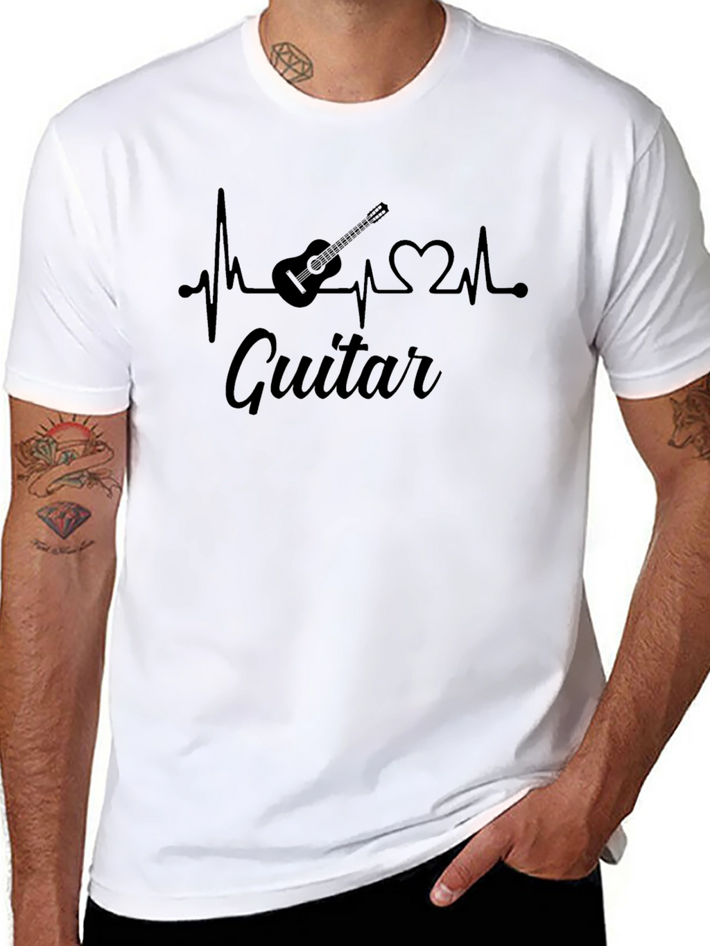 Guitar Heartbeat T-Shirt - Music Lover Tee