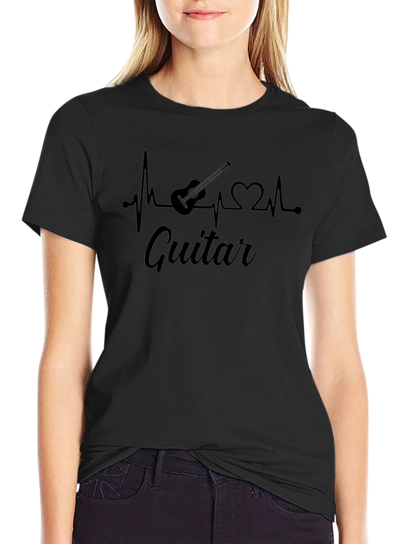 Guitar Heartbeat T-Shirt - Music Lover Tee