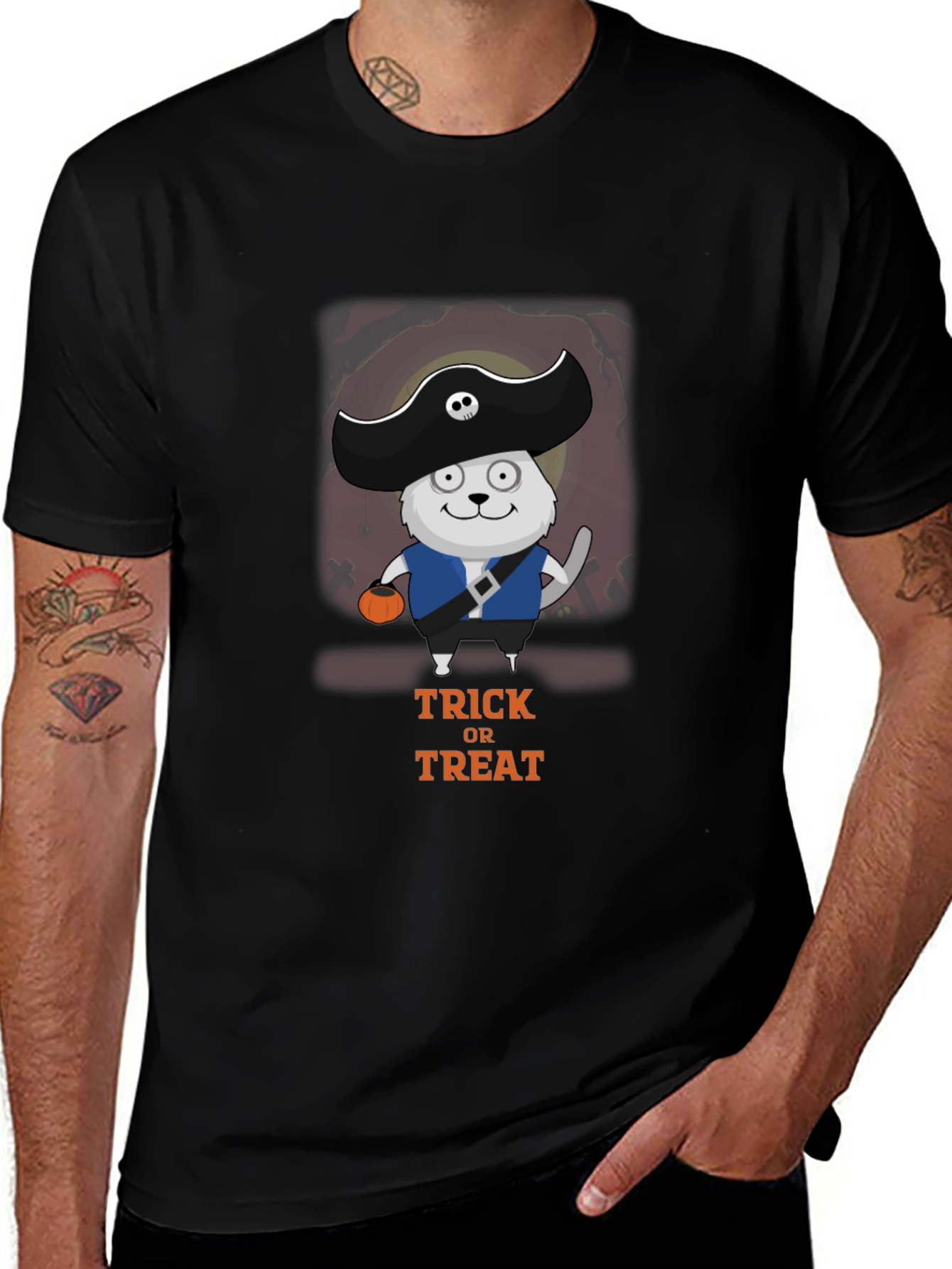 Halloween Pirate Cat T-Shirt - Trick or Treat