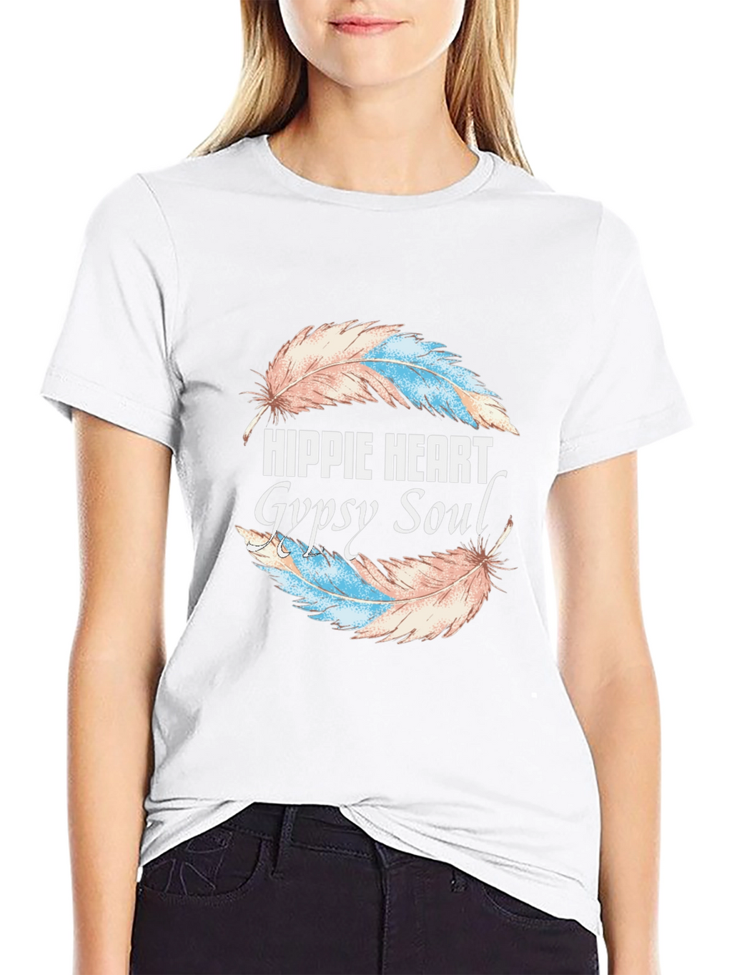 Hippie Heart Gypsy Soul Feather Graphic Tee
