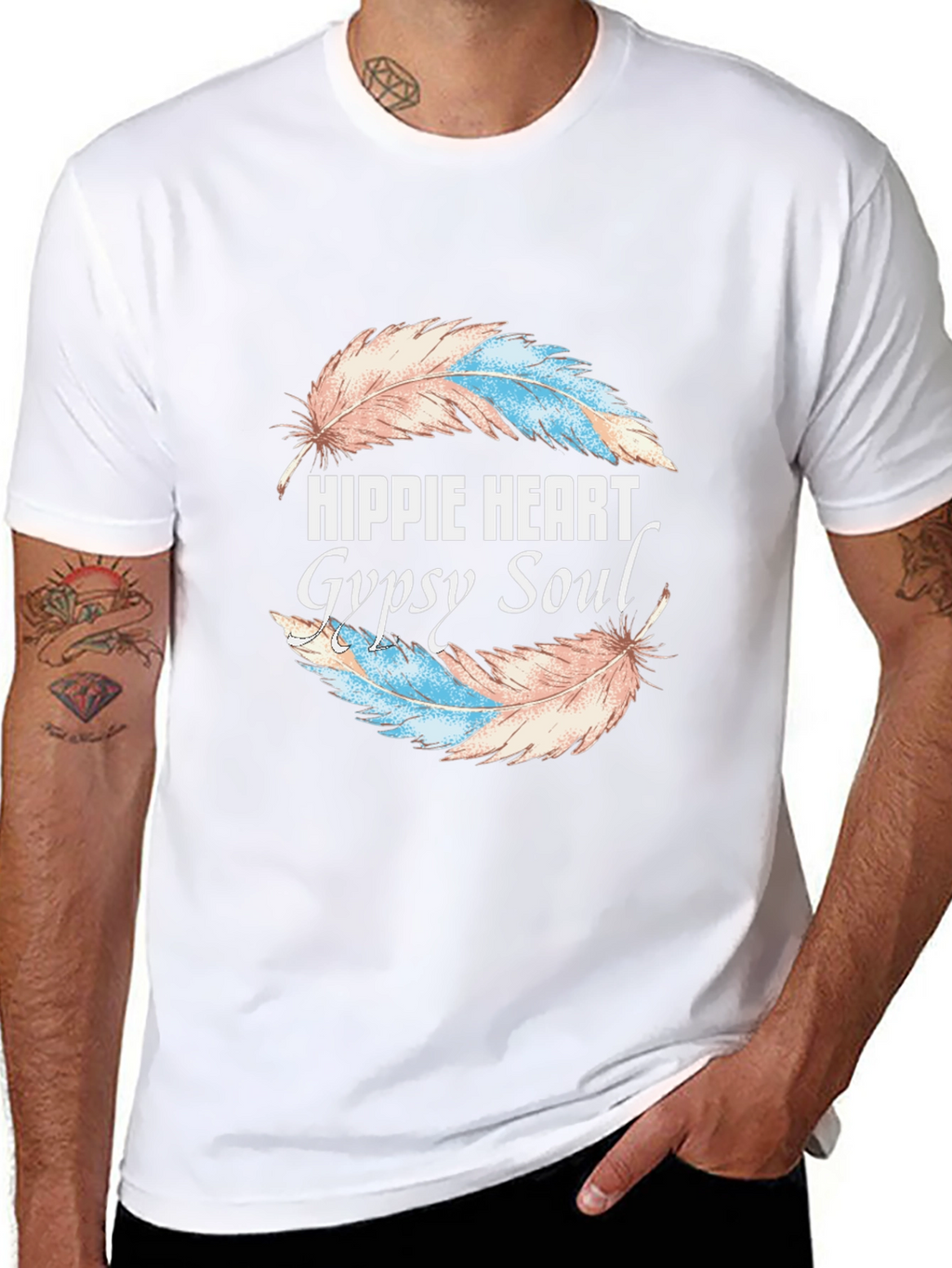 Hippie Heart Gypsy Soul Feather Graphic Tee
