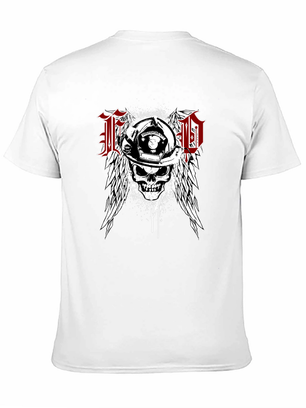 Firefighter Skull Wings T-Shirt
