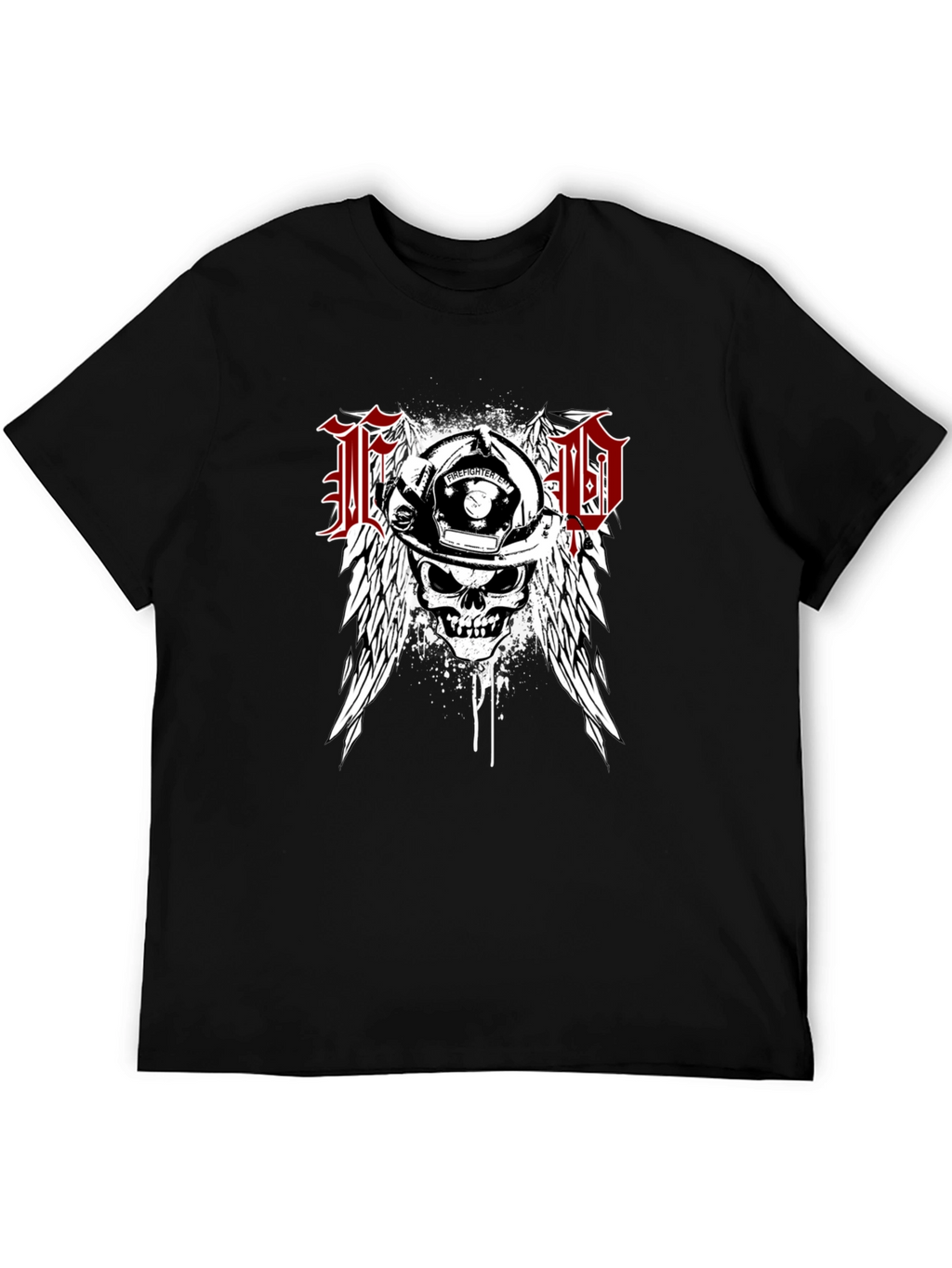 Firefighter Skull Wings T-Shirt
