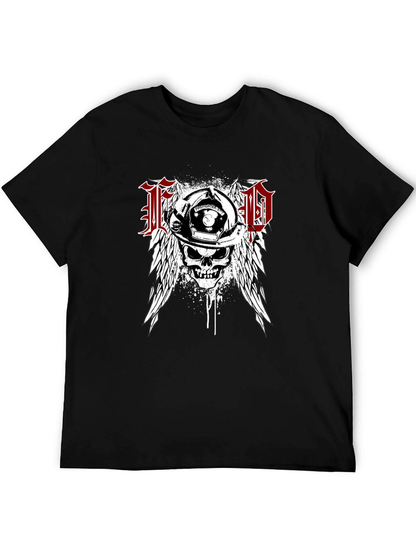 Firefighter Skull Wings T-Shirt