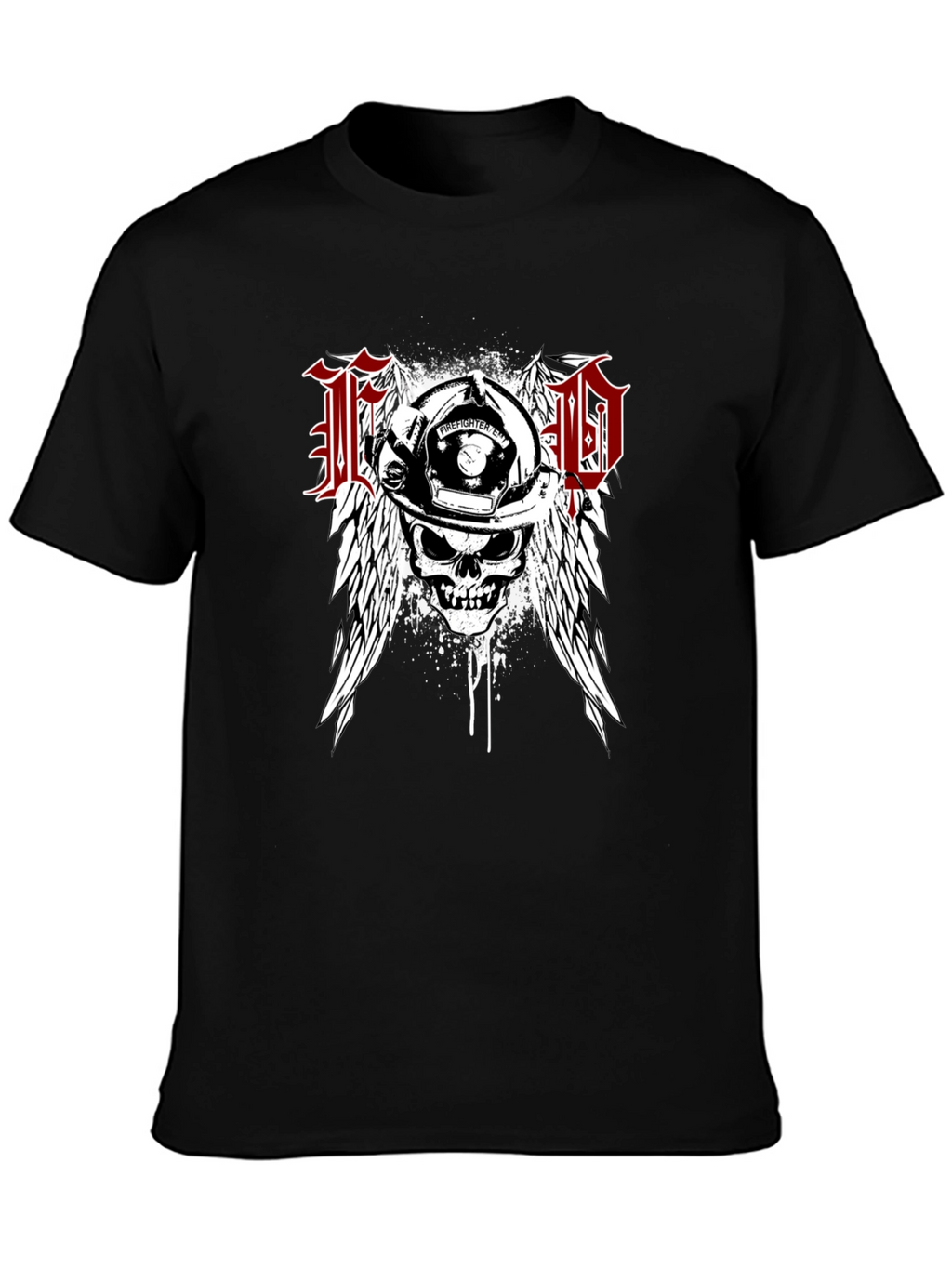 Firefighter Skull Wings T-Shirt