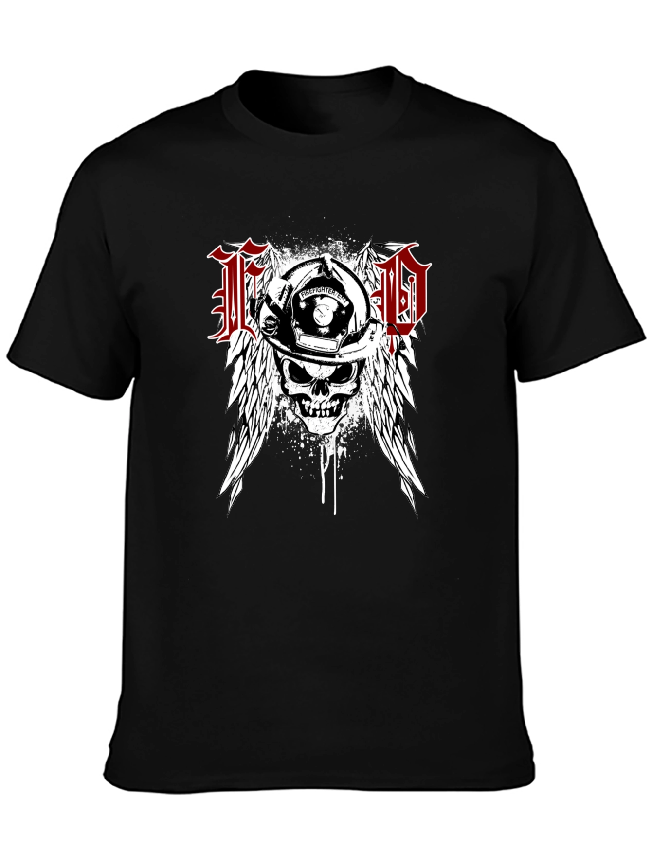 Firefighter Skull Wings T-Shirt