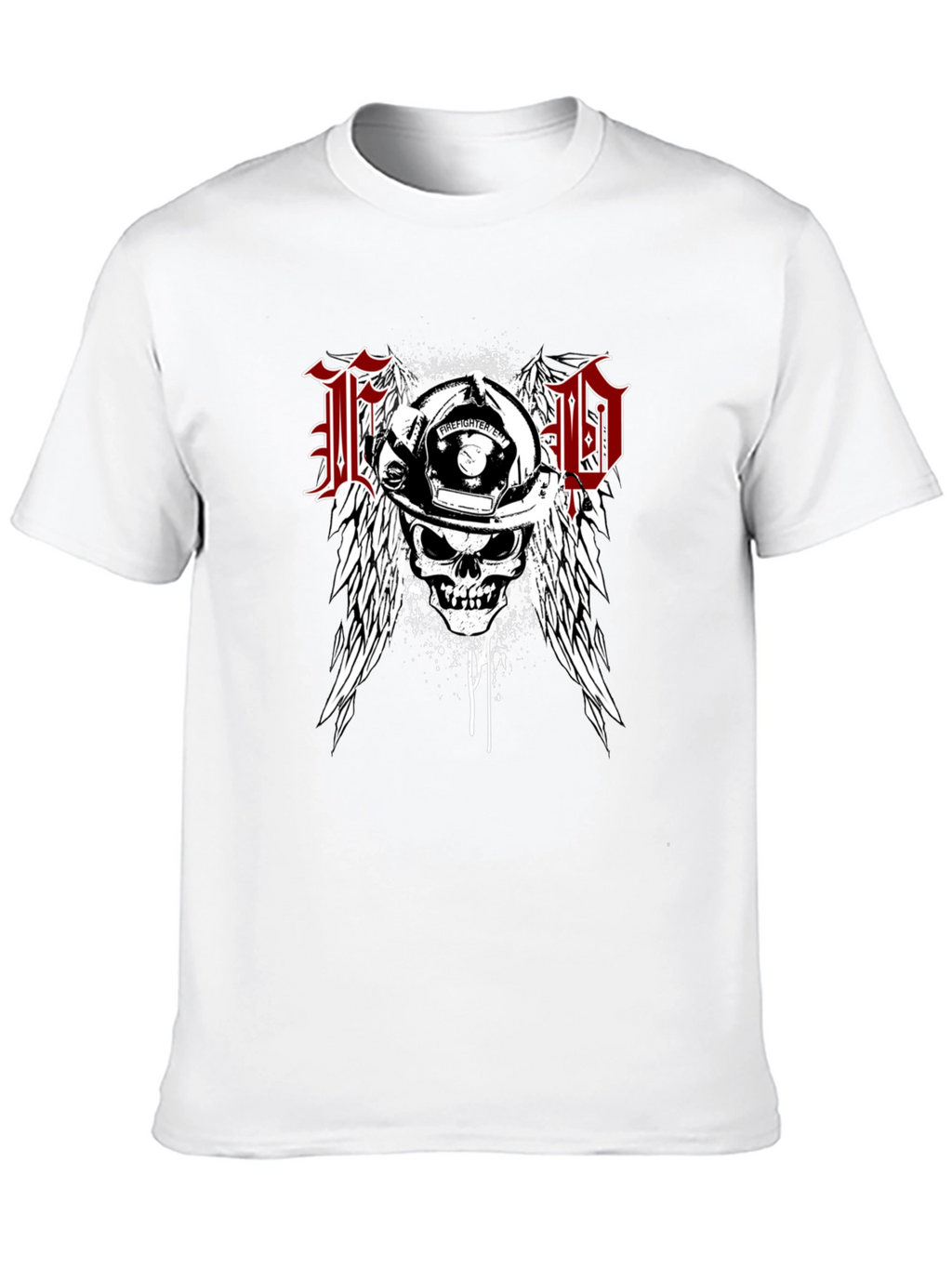 Firefighter Skull Wings T-Shirt
