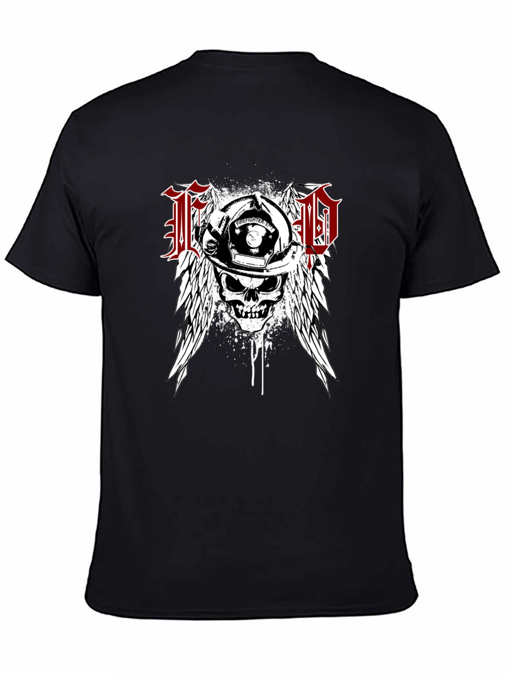 Firefighter Skull Wings T-Shirt