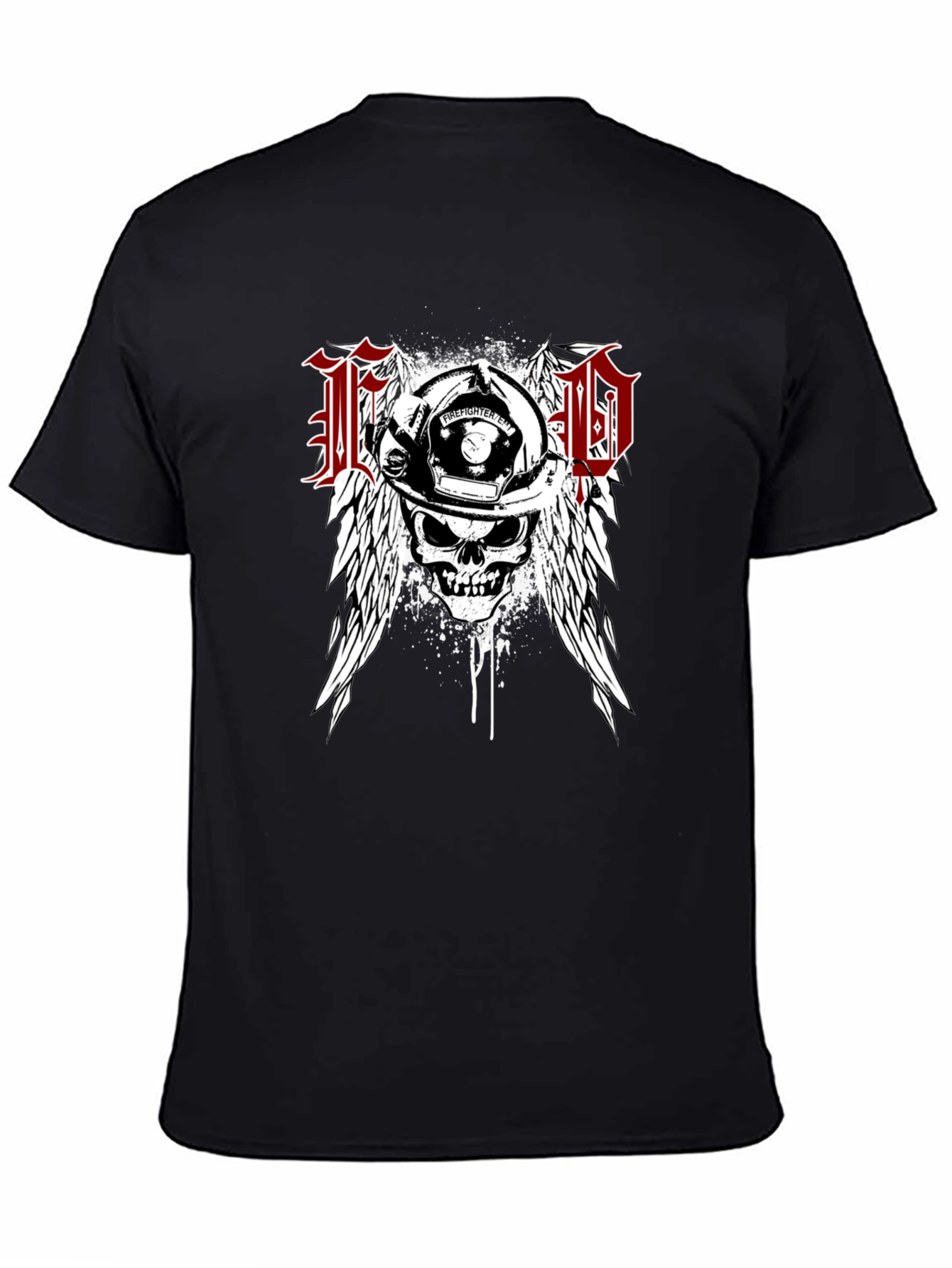 Firefighter Skull Wings T-Shirt