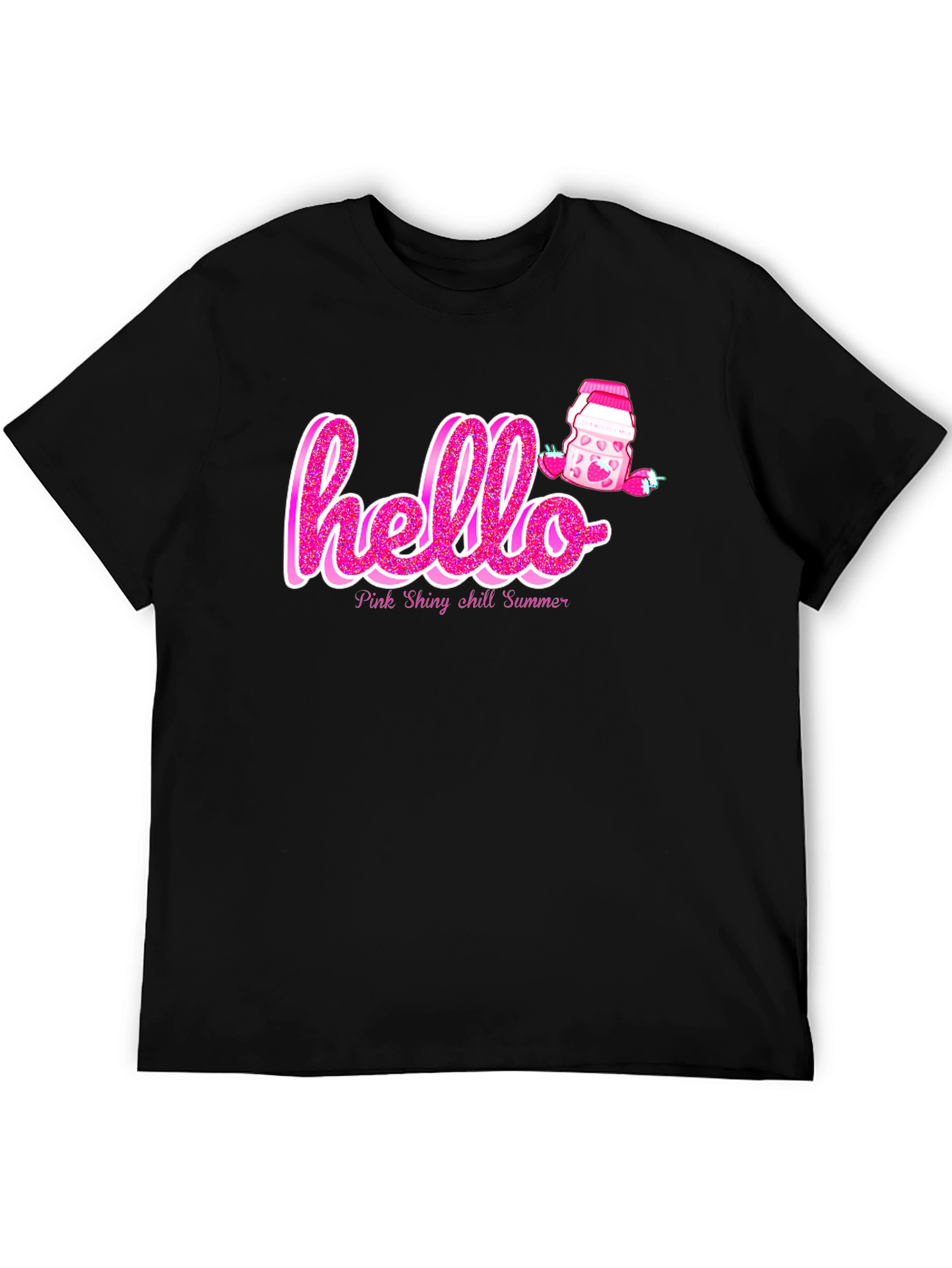 Hello Pink Shiny Chill Summer Graphic Tee