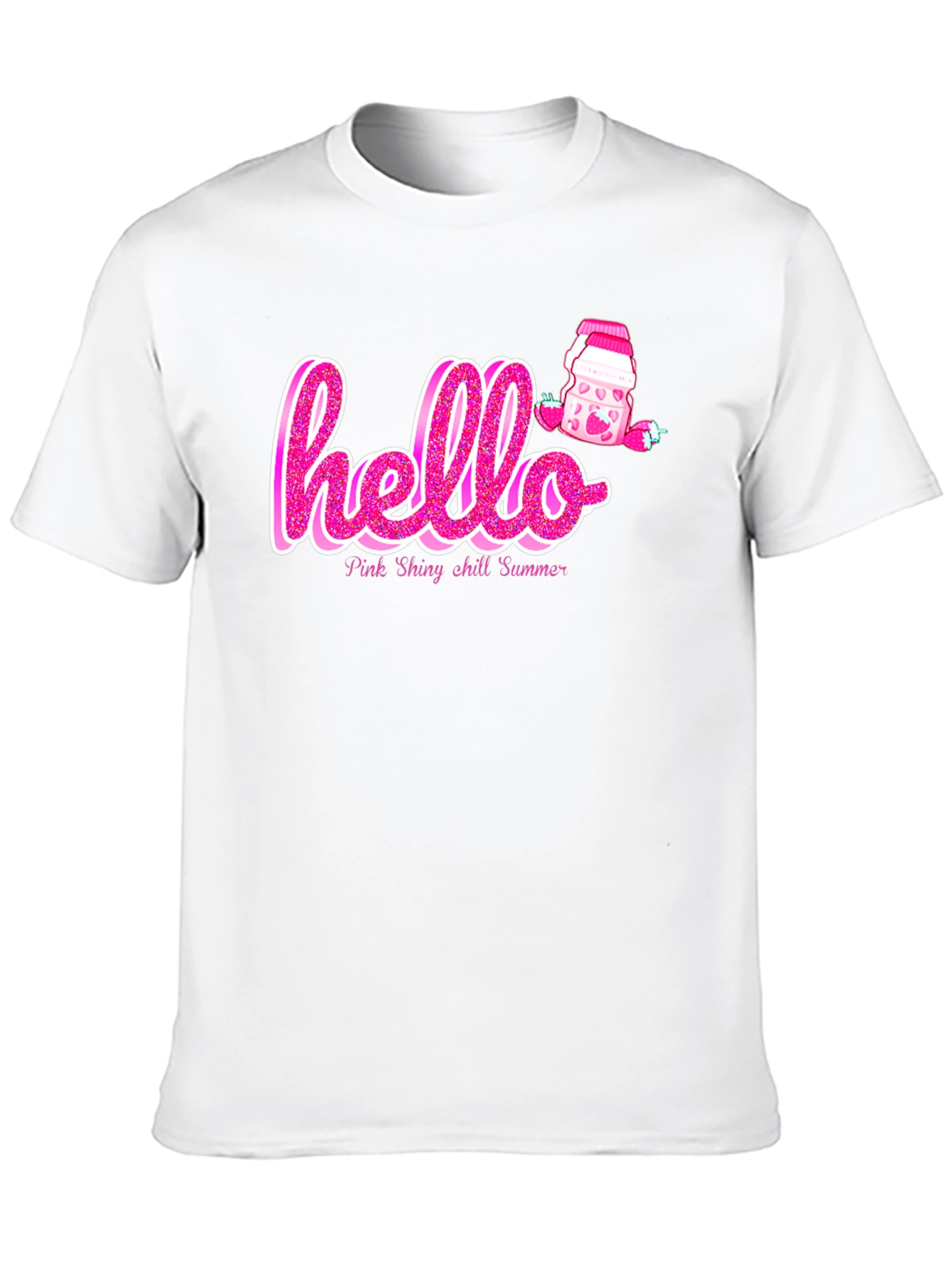 Hello Pink Shiny Chill Summer Graphic Tee