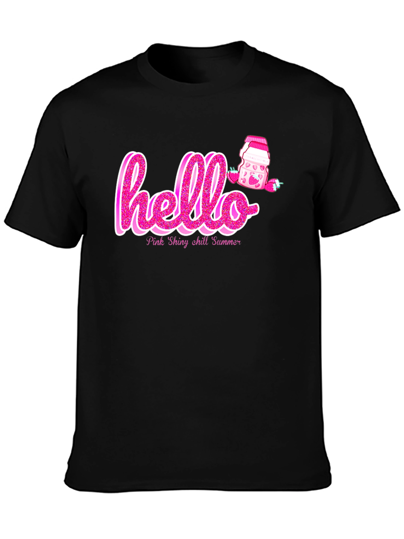 Hello Pink Shiny Chill Summer Graphic Tee