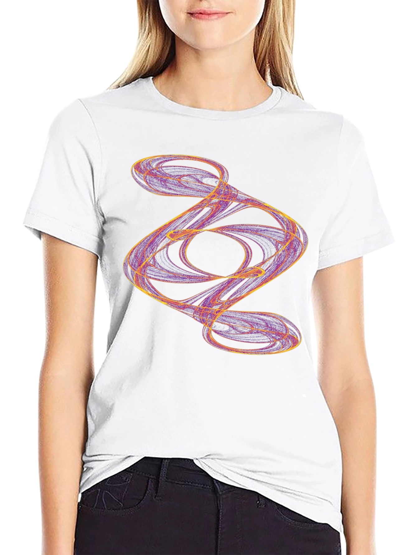 Abstract Swirl Graphic Black T-Shirt