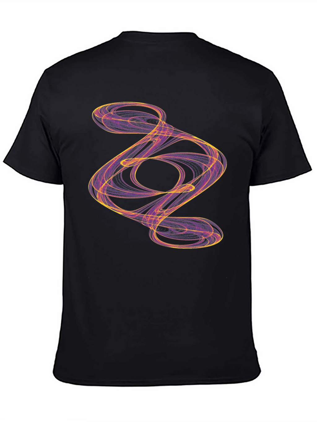Abstract Swirl Graphic Black T-Shirt