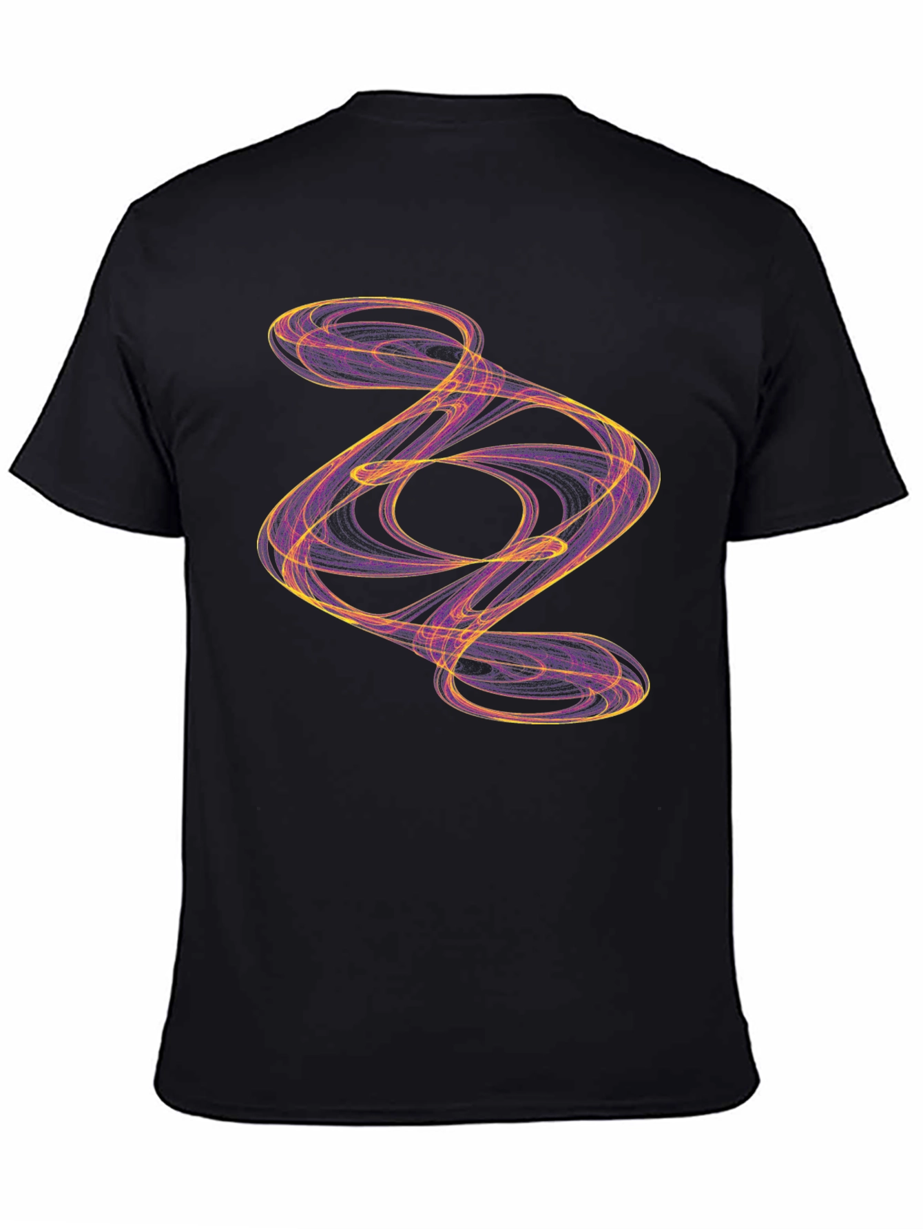 Abstract Swirl Graphic Black T-Shirt