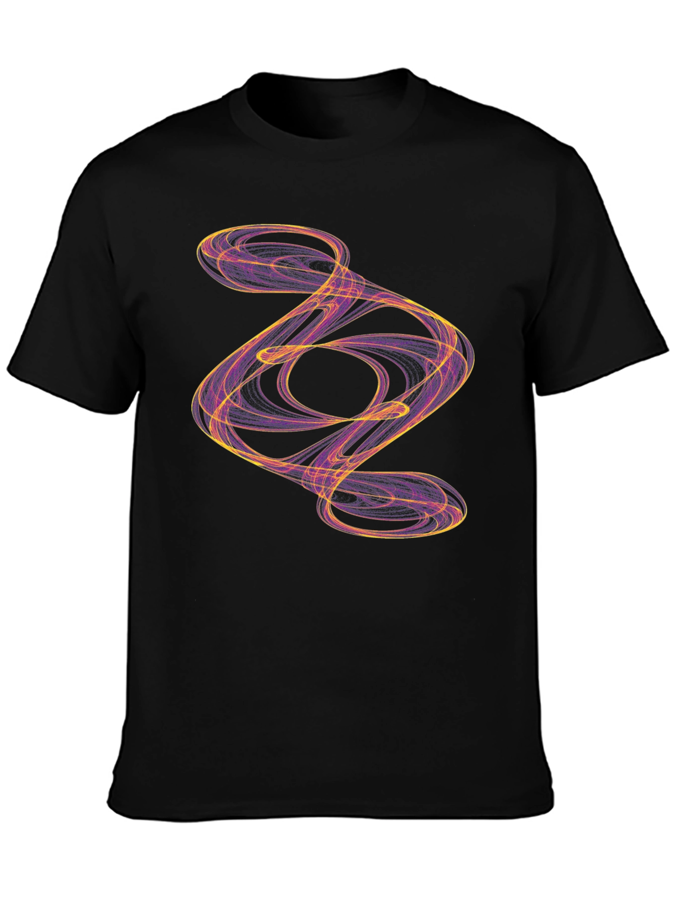 Abstract Swirl Graphic Black T-Shirt
