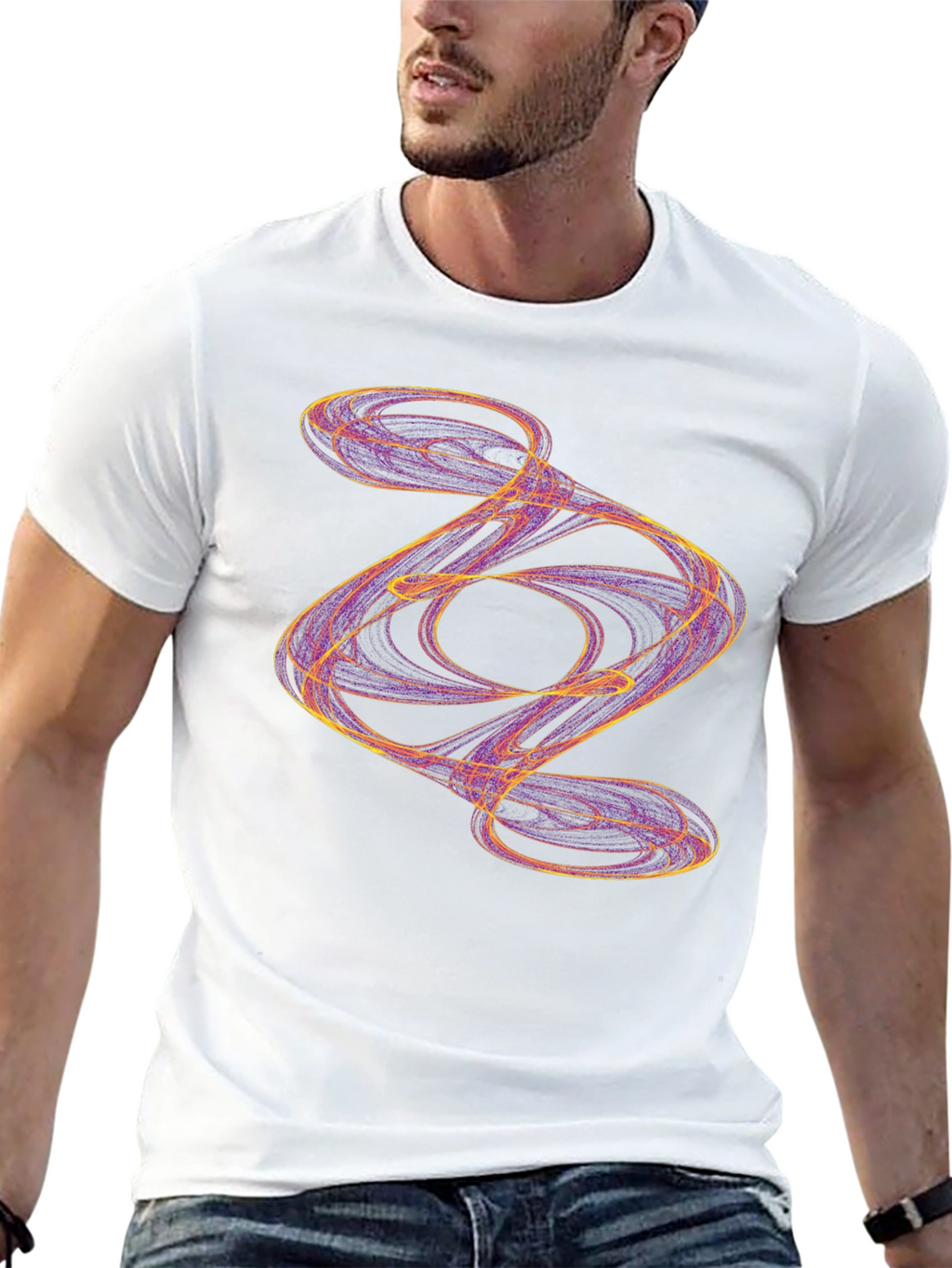 Abstract Swirl Graphic Black T-Shirt