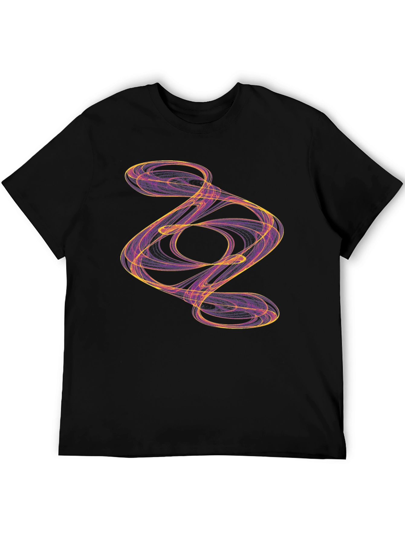 Abstract Swirl Graphic Black T-Shirt