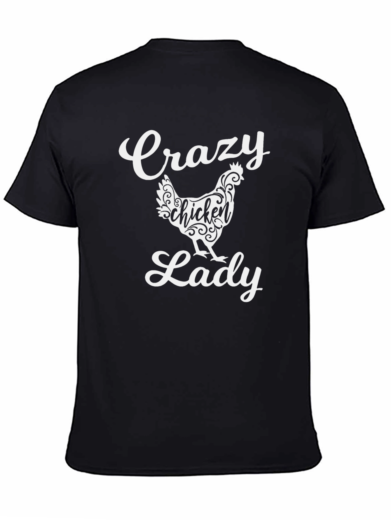 Crazy Chicken Lady Graphic Tee - Black
