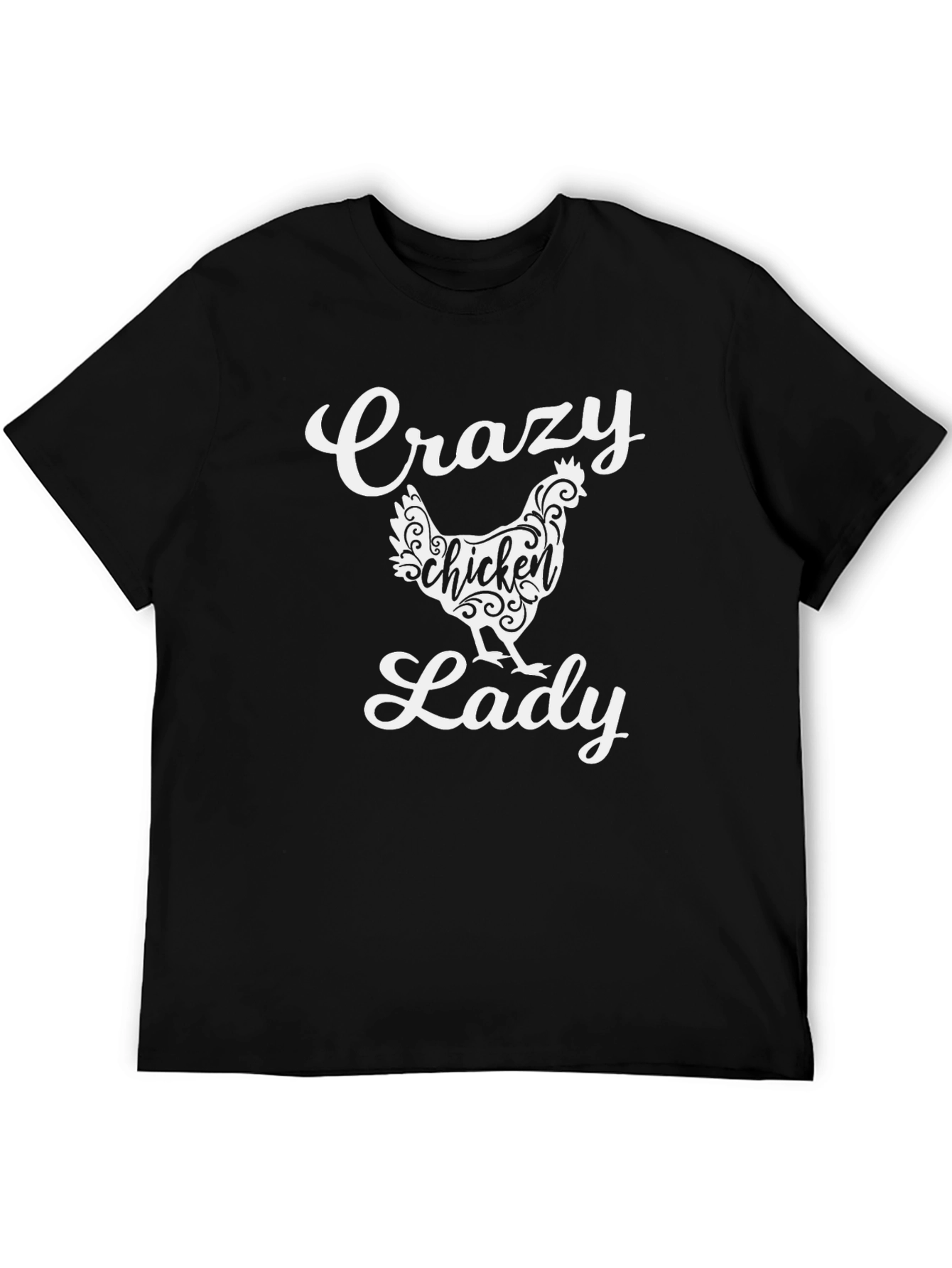 Crazy Chicken Lady Graphic Tee - Black