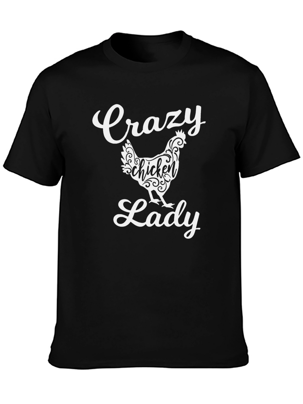 Crazy Chicken Lady Graphic Tee - Black