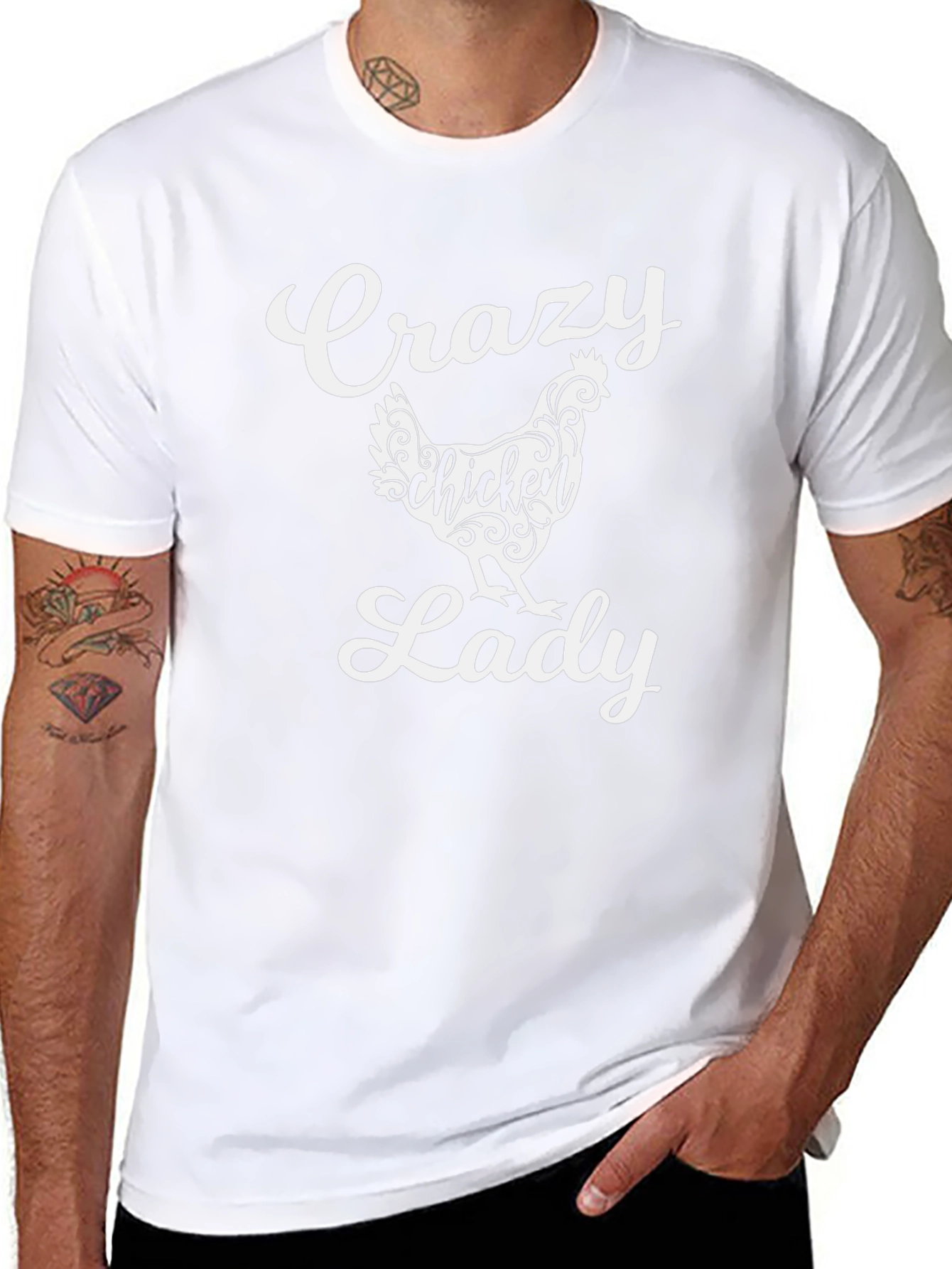 Crazy Chicken Lady Graphic Tee - Black
