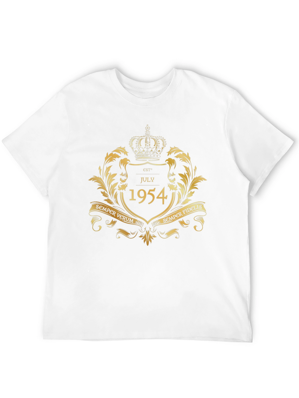 Est July 1954 Gold Crown Black T-Shirt