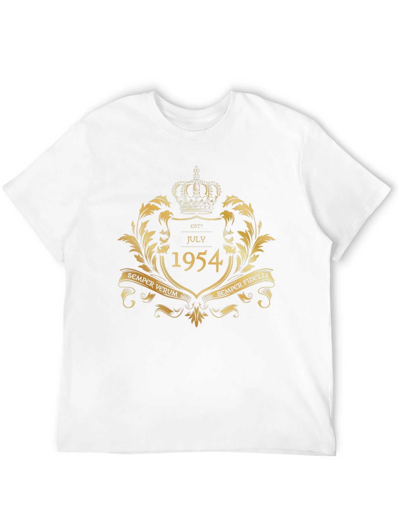 Est July 1954 Gold Crown Black T-Shirt