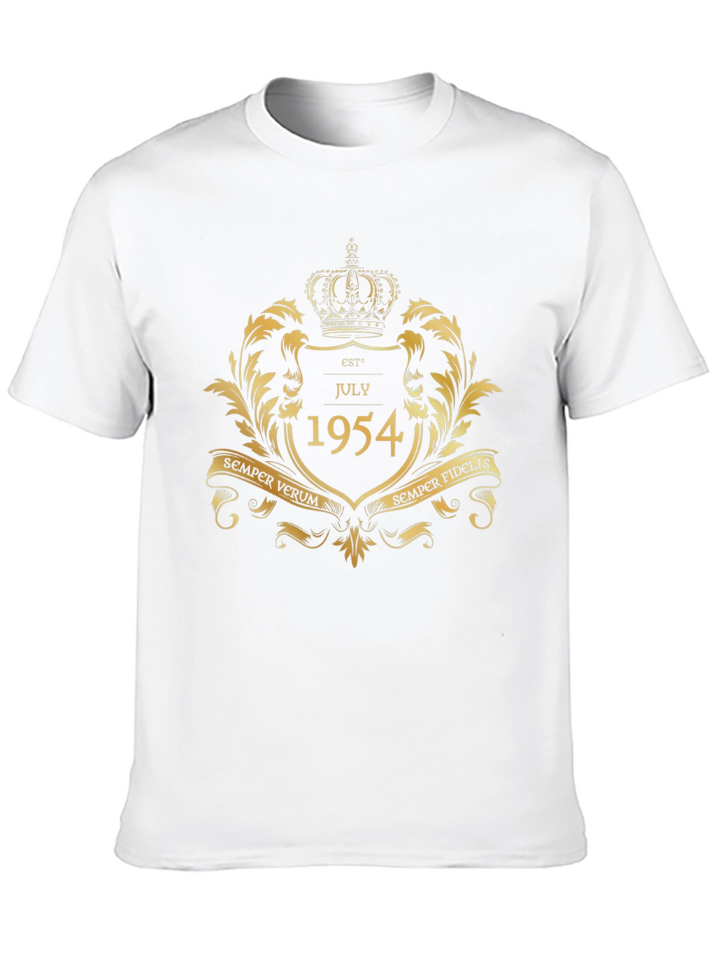 Est July 1954 Gold Crown Black T-Shirt