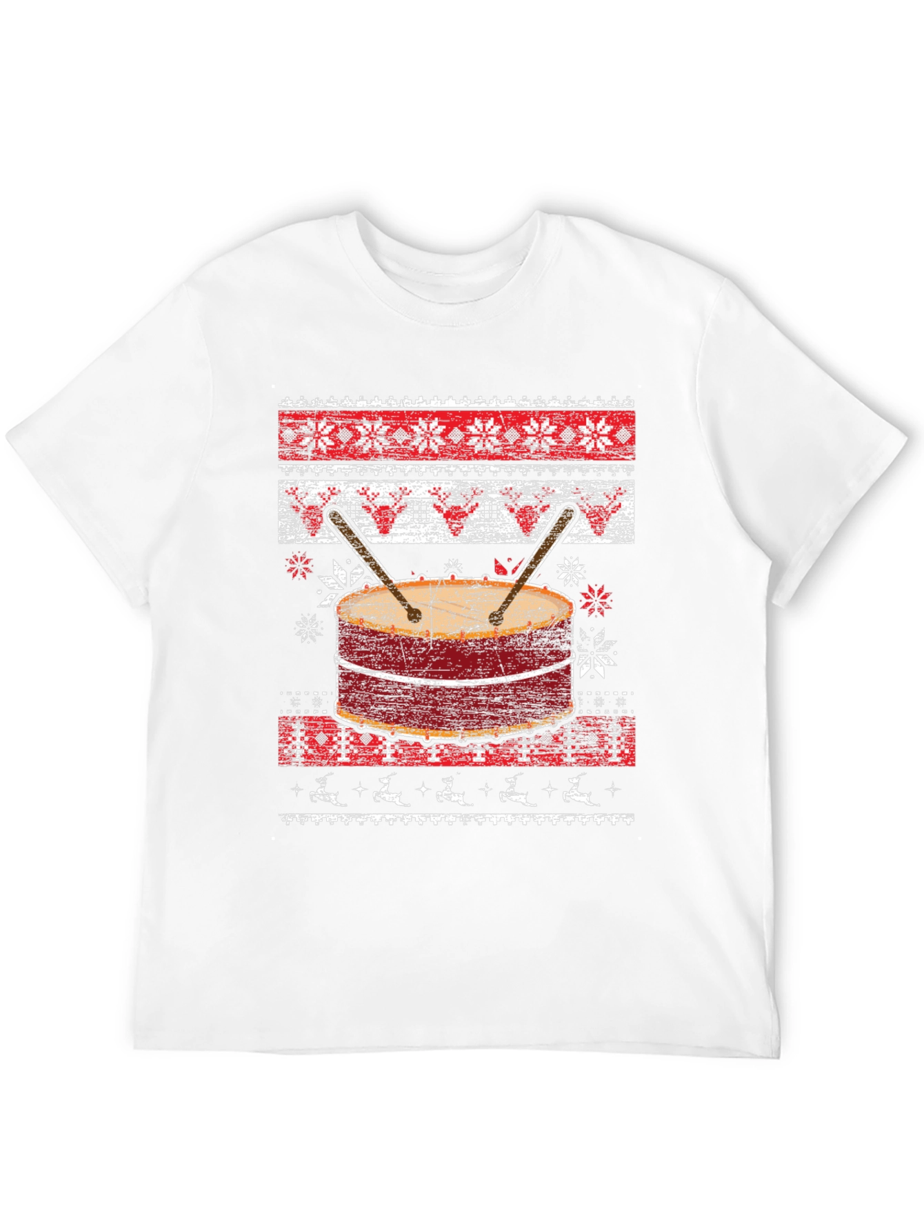 Festive Drum Ugly Christmas T-Shirt