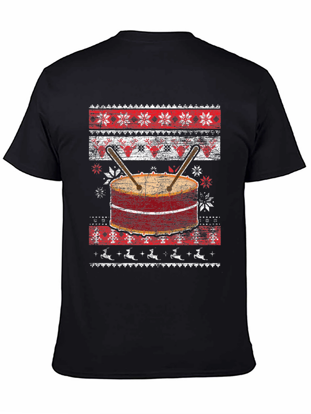 Festive Drum Ugly Christmas T-Shirt