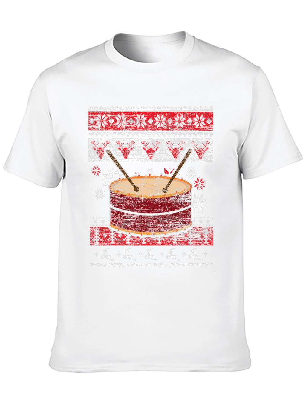 Festive Drum Ugly Christmas T-Shirt