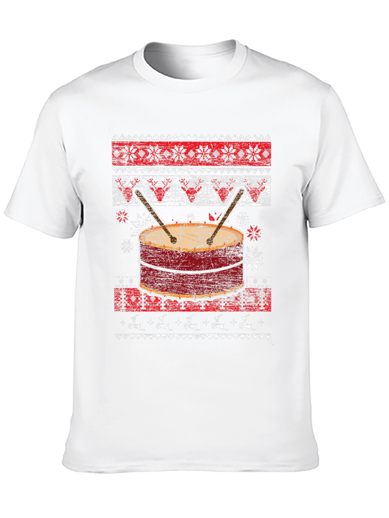 Festive Drum Ugly Christmas T-Shirt