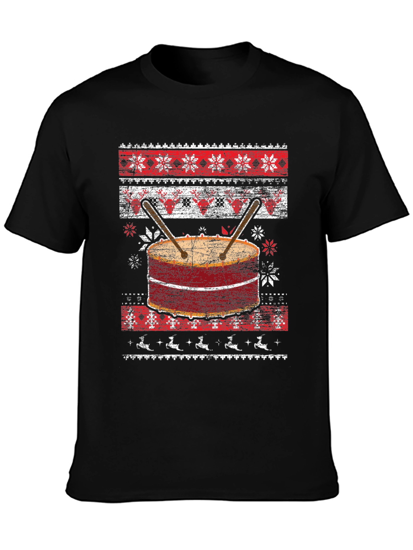 Festive Drum Ugly Christmas T-Shirt