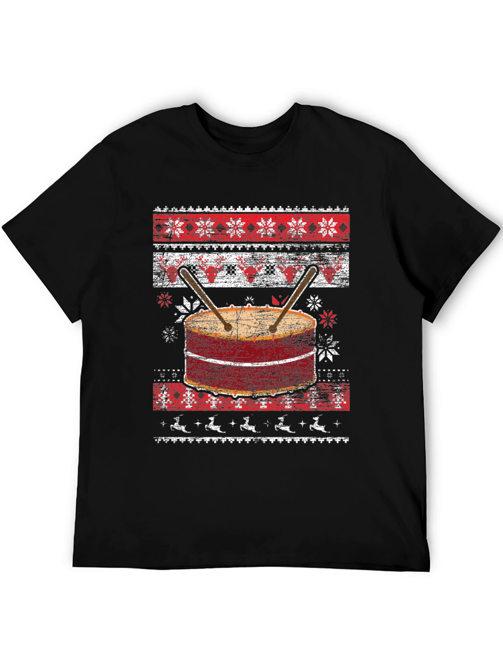 Festive Drum Ugly Christmas T-Shirt