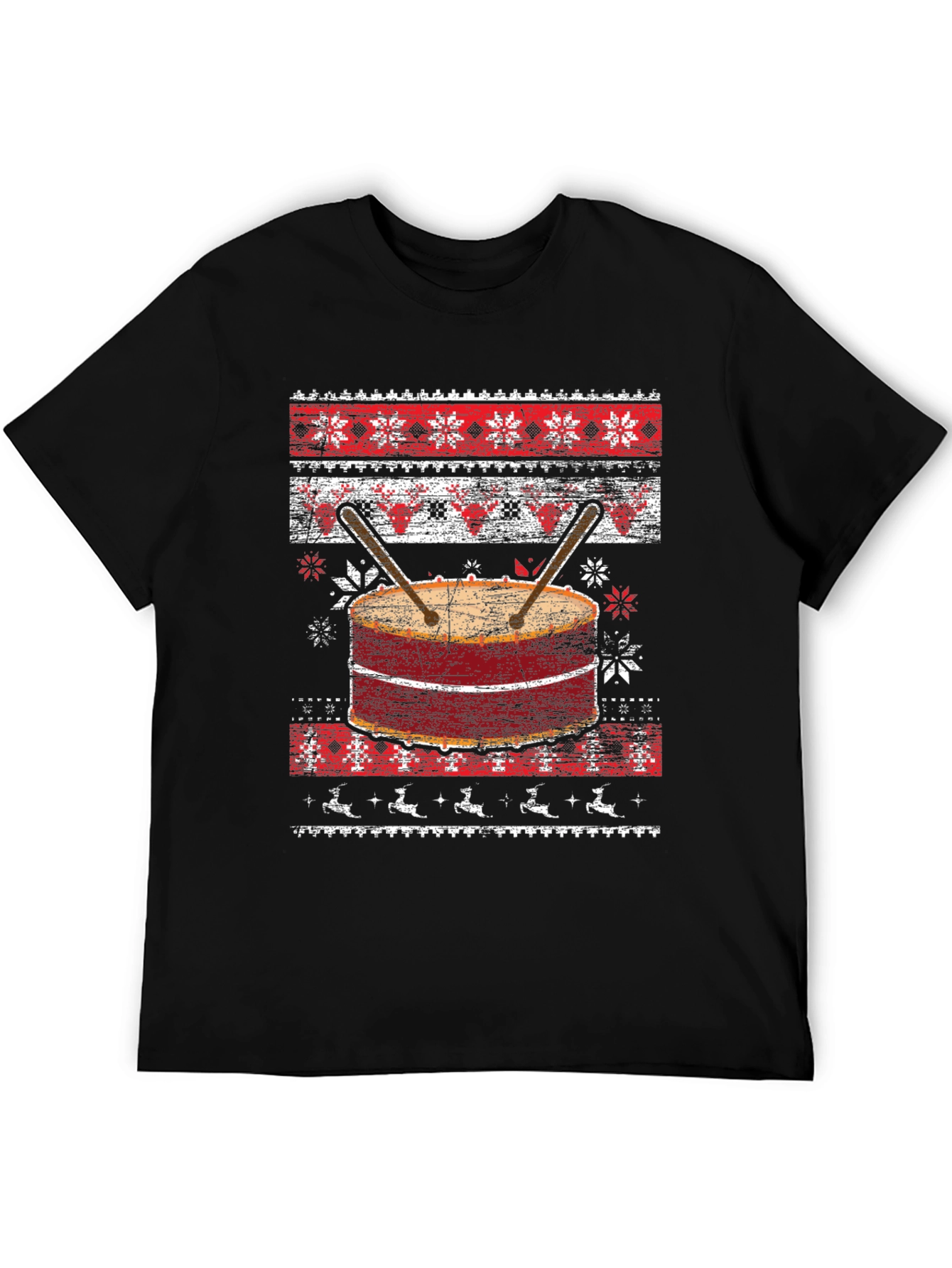 Festive Drum Ugly Christmas T-Shirt