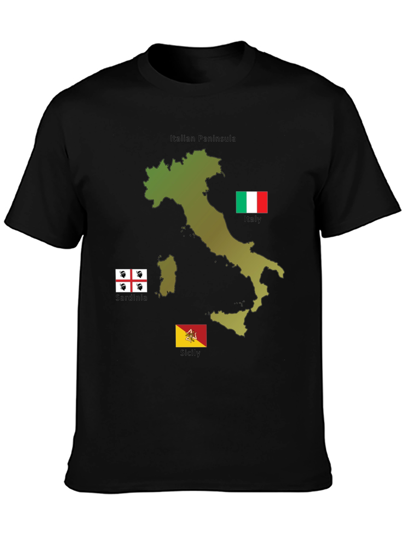 Italian Pride T-Shirt - Italian Peninsula Sardinia Sicily