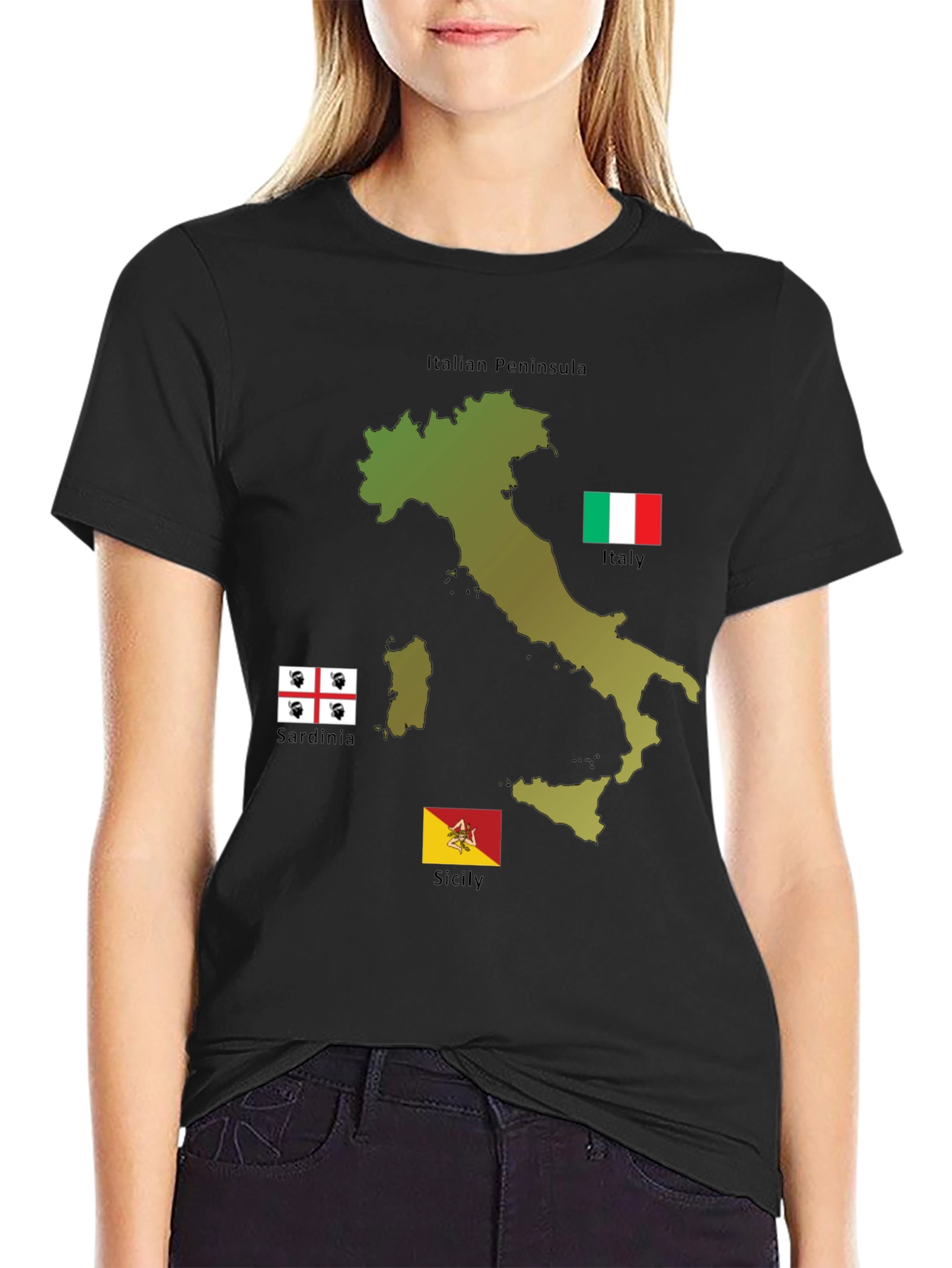 Italian Pride T-Shirt - Italian Peninsula Sardinia Sicily