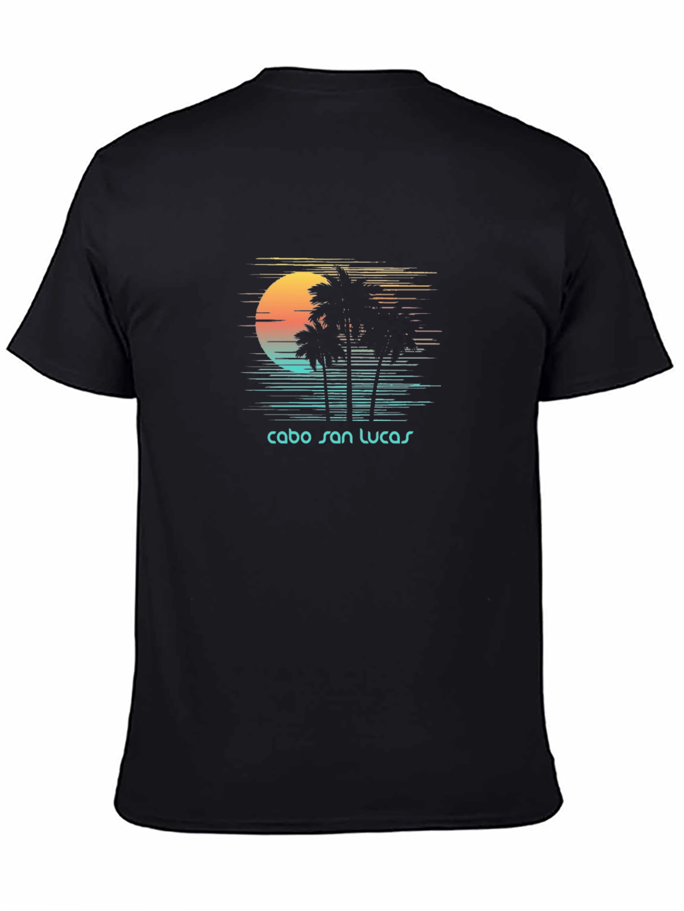 Cabo San Lucas Sunset Graphic Tee - Tropical Black T-Shirt