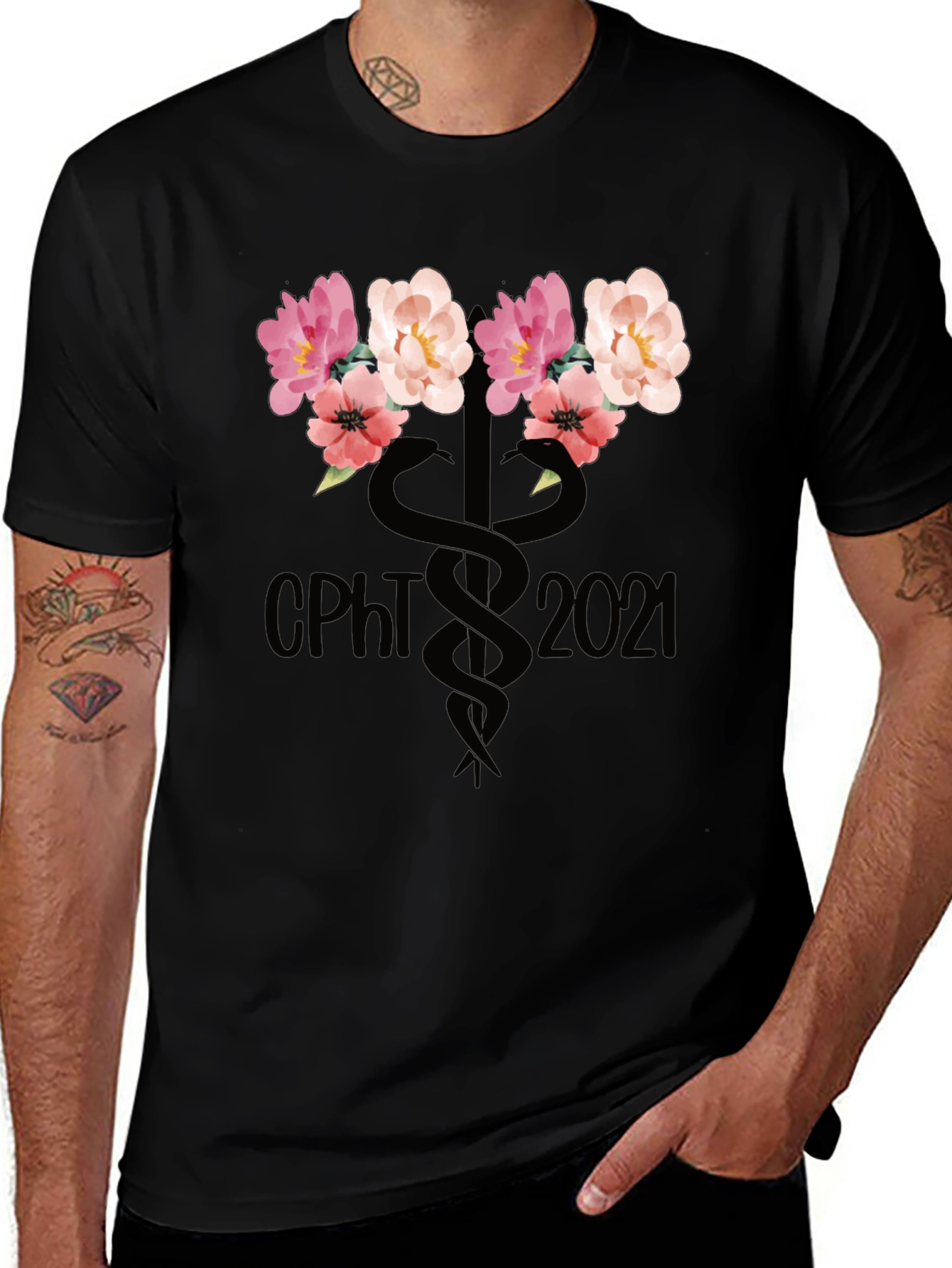 CPHT 2021 Floral Caduceus Graphic T-Shirt